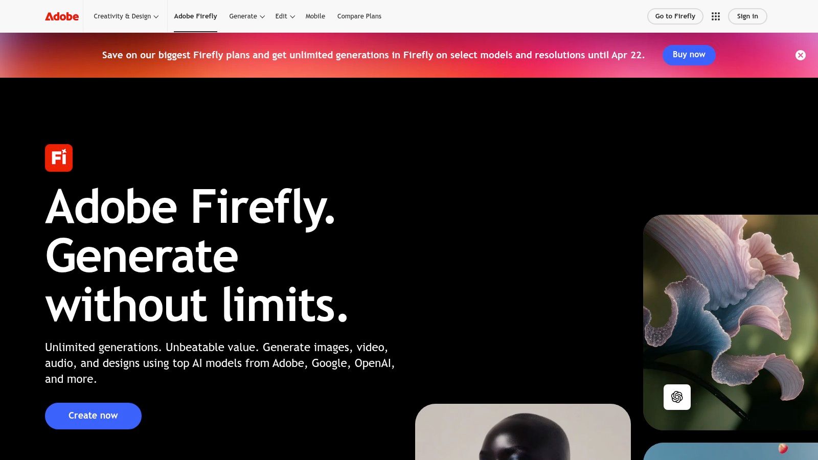 Adobe Firefly (and Creative Cloud Pro)